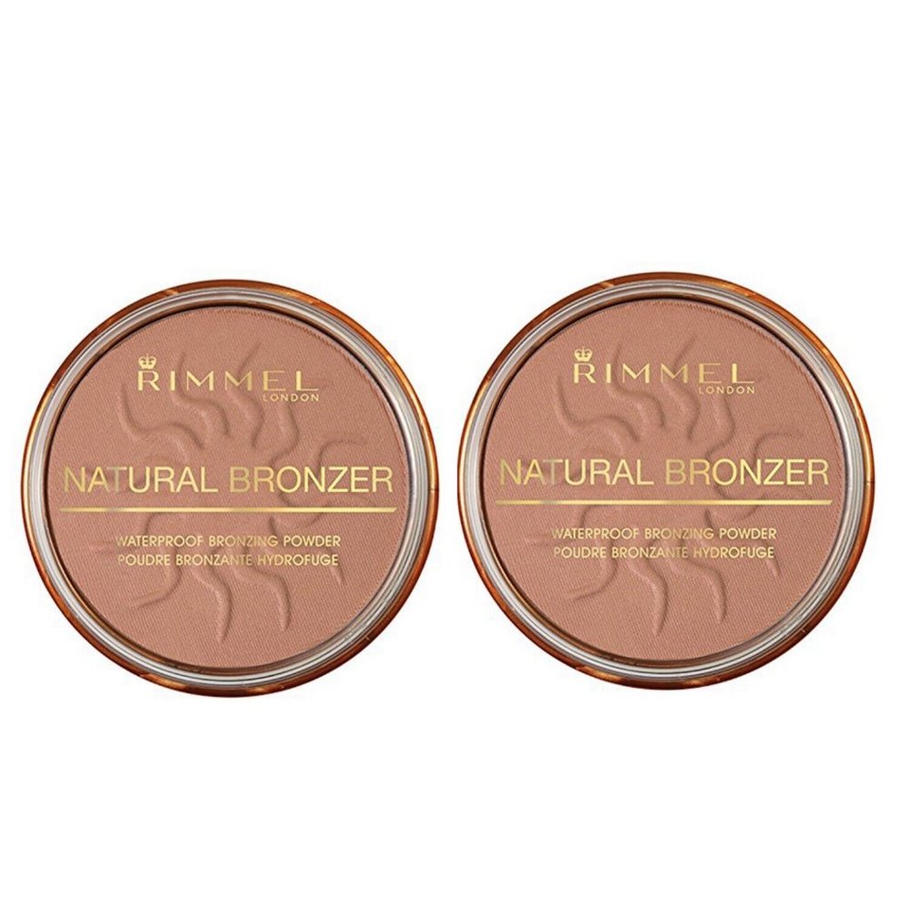 NWT SEALED LOT OF 2 RIMMEL LONDON NATURAL BRONZER‎ 021 SUN LIGHT  0.49 OZ EACH